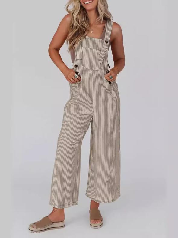 Apricot Stone Stripe Jumpsuit  |  Womens Jumpsuits & Playsuits Clothing Jumpsuits & Playsuits