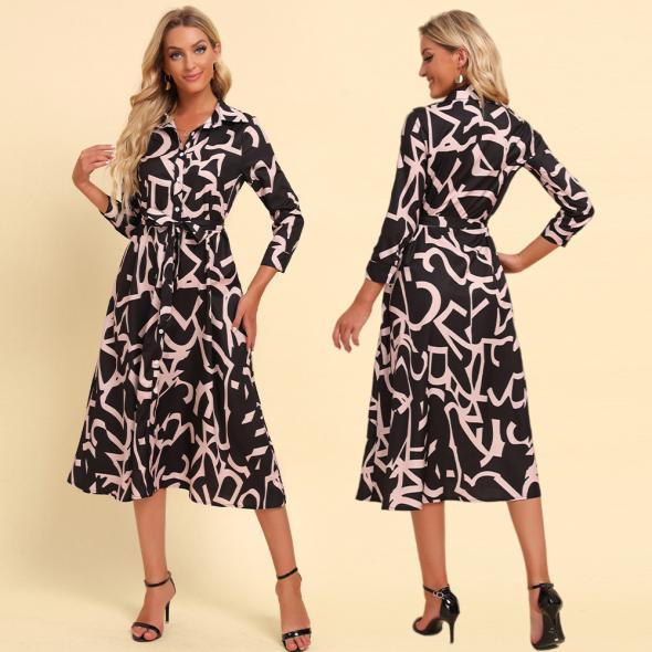 Black Abstract Print Crinkle Smock Dress  |  Womens Dresses Clothing Dresses