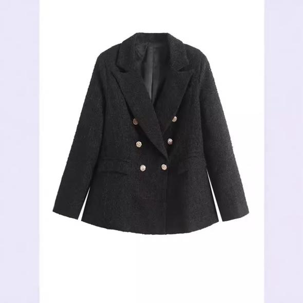 Black Bouclé Military Blazer  |  Womens Blazers Blazers Blazers