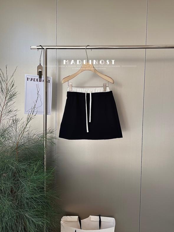 Black Boxer-Waist Mini Skirt  |  Womens Skirts Clothing Lounge & Sports