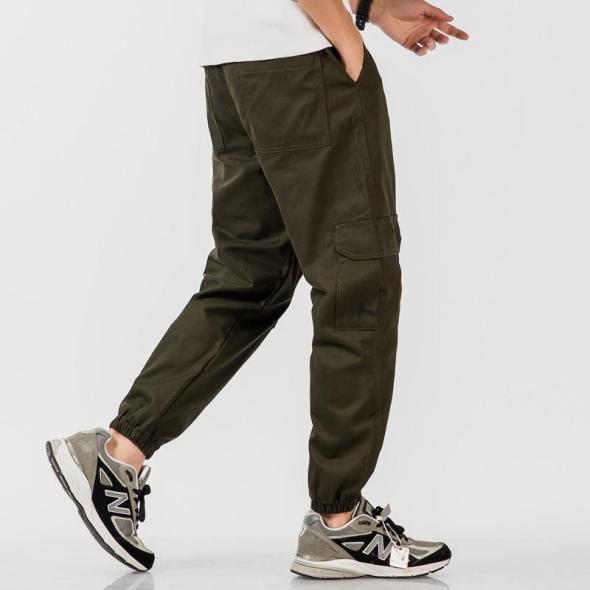 Black Cotton Cuffed Cargo Trousers  |  Mens Trousers & Chinos Clothing Mens