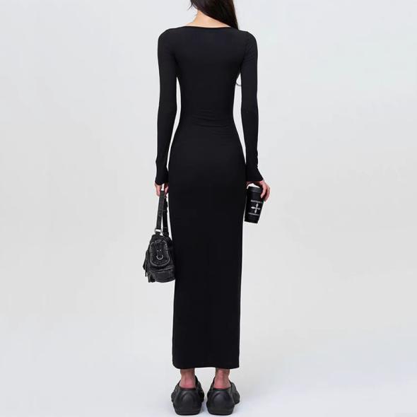 Black Crew Neck Rib Knit Midi Dress  |  Womens Jumpers & Cardigans Clothing Jumpers & Cardigans