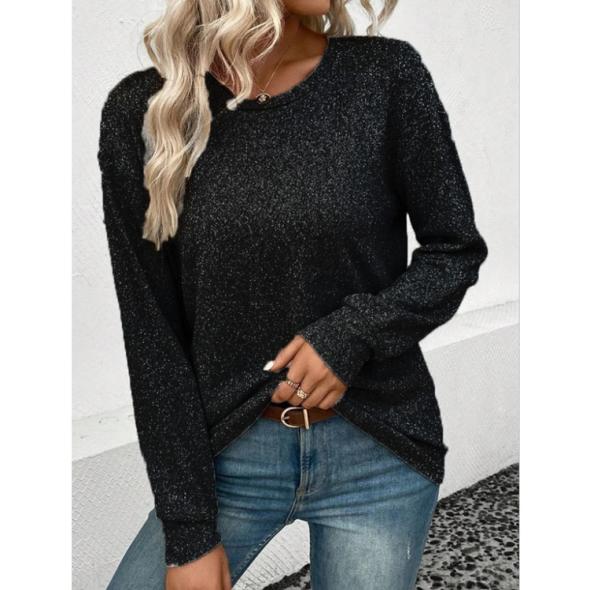 Black Crew Neck Sparkle Jumper  |  Womens Jumpers & Cardigans Clothing Jumpers & Cardigans