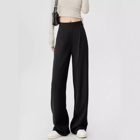 Black Elasticated Tailored Wide Leg Trousers  |  Womens Suits & Tailoring Clothing Suits & Tailoring