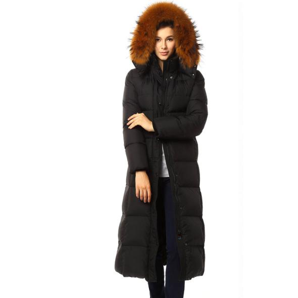 Black Faux Fur Trim Hood Long Puffer Coat  |  Womens Coats & Jackets Clothing Coats & Jackets