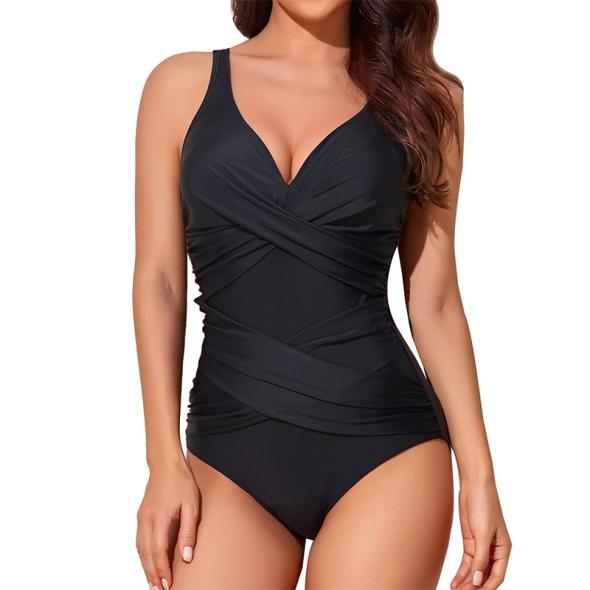 Black Halter-Neck Ruched Swimsuit  |  Womens Swimwear & Beachwear Clothing Swimwear & Beachwear