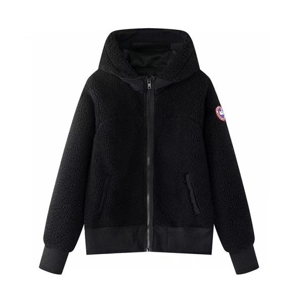 Black Hoody Cropped Teddy Jacket  |  Womens Coats & Jackets Clothing Coats & Jackets