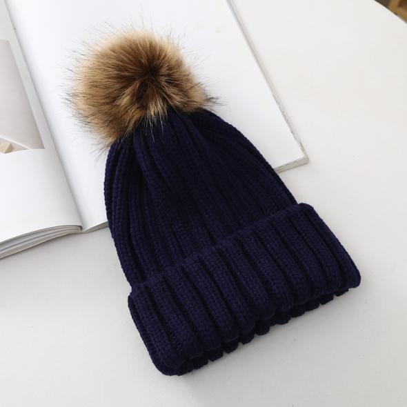 Black Knit Faux Fur Pom Pom Bobble Hat  |  Womens Hats Accessories Hats