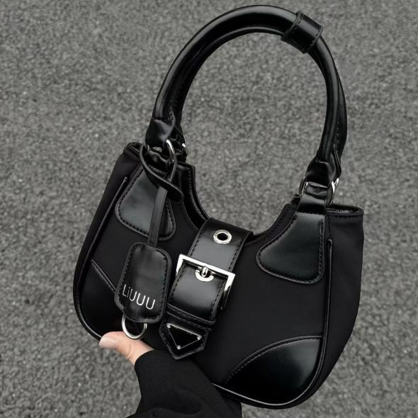 Black Leather-Look Buckle Crossbody Mini Bag  |  Womens Bags Accessories Bags