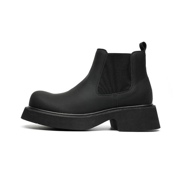 Black Leather-Look Chunky Ankle Boots  |  Womens Boots Boots Boots