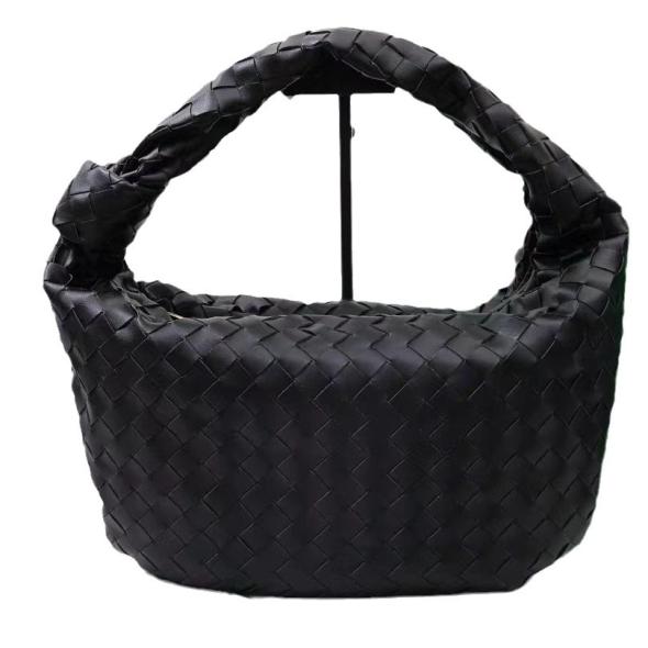 Black Leather-Look Weave Shoulder Bag  |  Womens Bags Accessories Bags