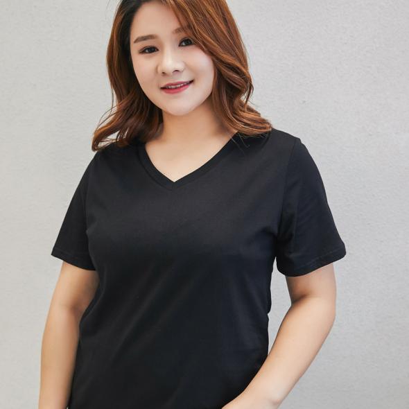 Black Lightweight Cotton V-Neck T-Shirt  |  Womens Basics Basics Basics