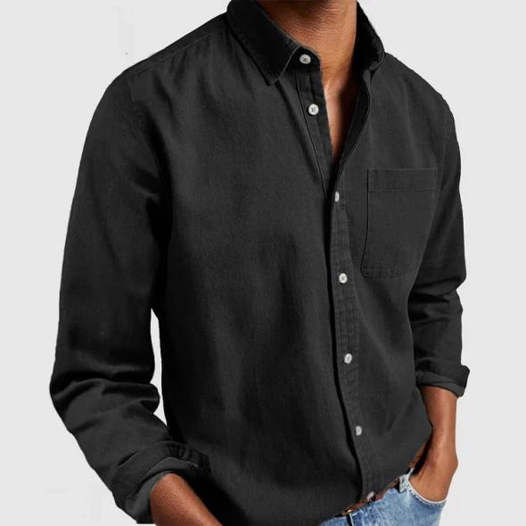 Black Long Sleeve Oxford Shirt  |  Mens Shirts Clothing Mens