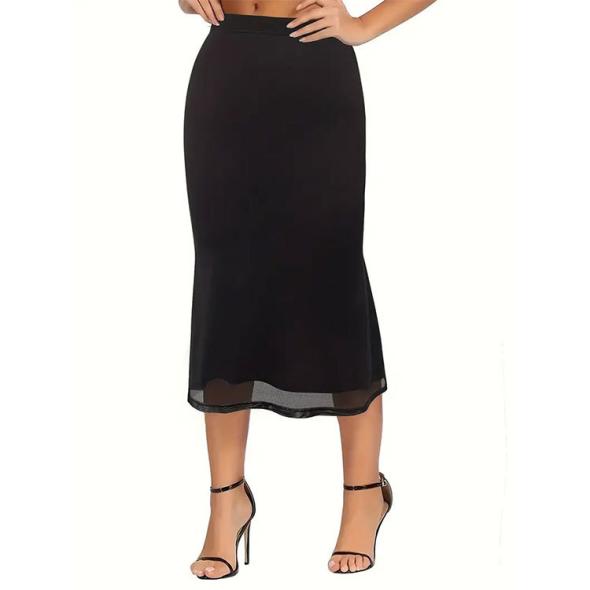 Black Mesh Split Hem Midi Skirt  |  Womens Co-Ords Clothing Co-Ords