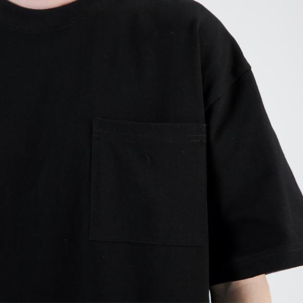 Black Oversized Heavyweight Cotton Chest Pocket T-Shirt  |  Mens T-Shirt & Polos Clothing Mens