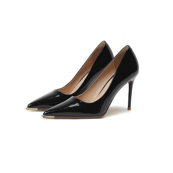 Black Patent Stiletto Heel Court Shoes  |  Womens Heels Heels Heels