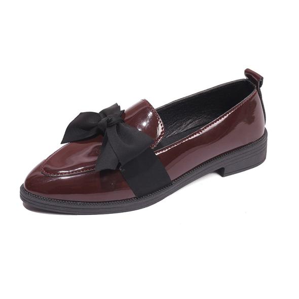 Black Patent Suedette Bow Loafers  |  Womens Loafers Flats Flats