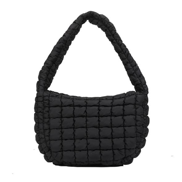 Black Quilted Shoulder Bag  |  Womens Bags Accessories Bags