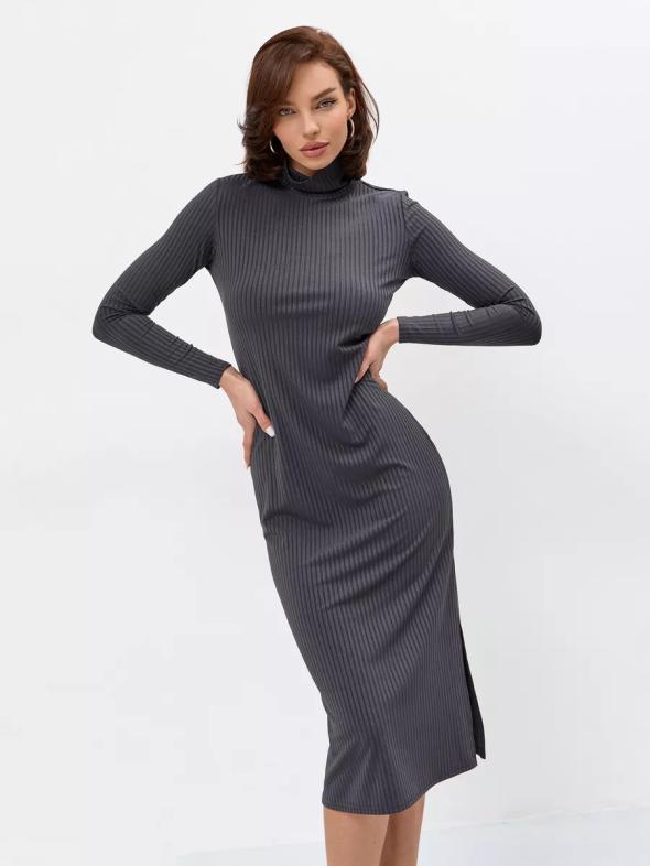 Black Rib Knit High Neck Midi Dress  |  Womens Jumpers & Cardigans Clothing Dresses