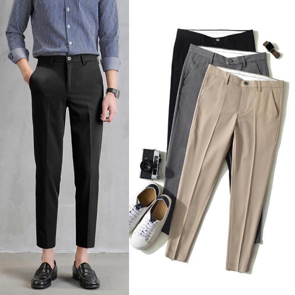 Black Slim Fit Long Length Trousers  |  Womens Trousers Clothing Trousers