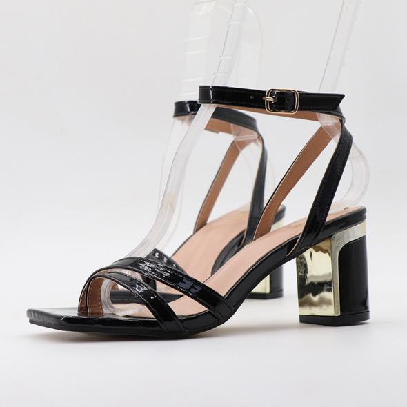 Black Strappy Block Heel Sandals  |  Womens Heels Heels Heels