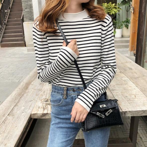 Black Striped Long Sleeve Bodysuit  |  Womens Tops Clothing Tops