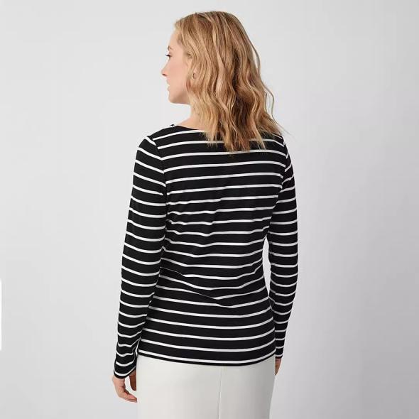 Black Striped Long Sleeve Top  |  Womens Tops Clothing Tops