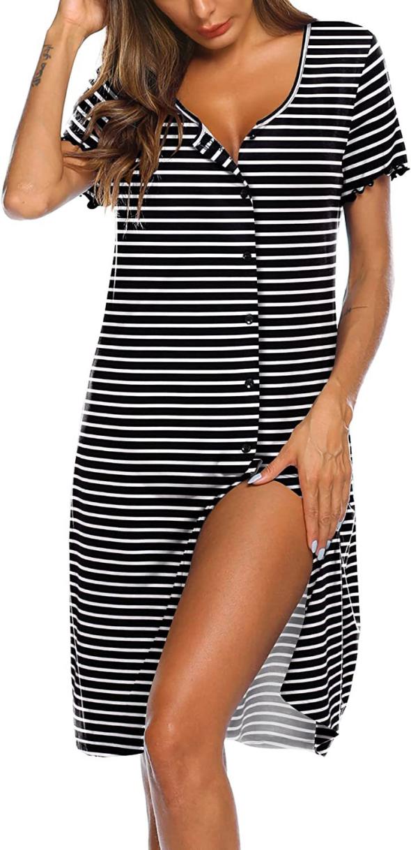 Black Striped Midi Dress  |  Womens Dresses Clothing Dresses