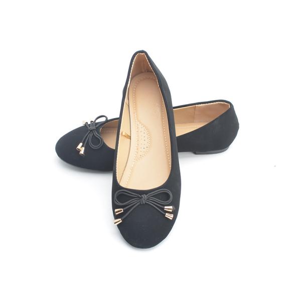 Black Suedette Ballet Flats  |  Womens Ballet Pumps Ballet Pumps Ballet Pumps