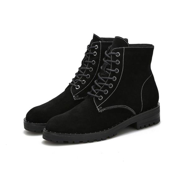 Black Suedette Lace Up Chunky Boots  |  Womens Boots Boots Boots