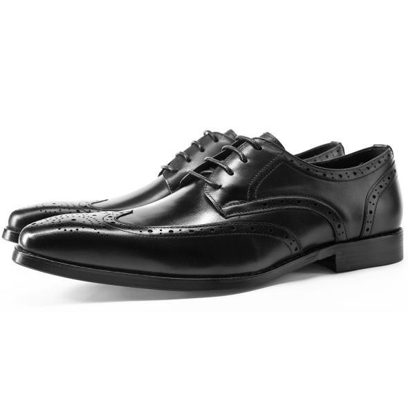 Black Suedette Perforated Lace Up Brogues  |  Mens Shoes Mens Mens