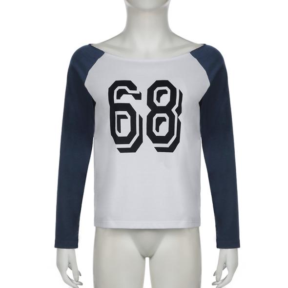 Blue 95 Print Long Sleeve Jersey Top  |  Womens Lounge & Sports Clothing Lounge & Sports