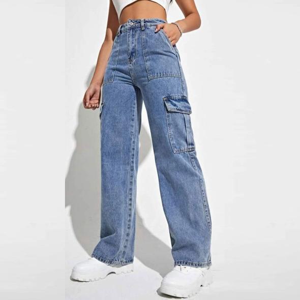 Blue Cargo Utility Jeans  |  Womens Denim Clothing Denim