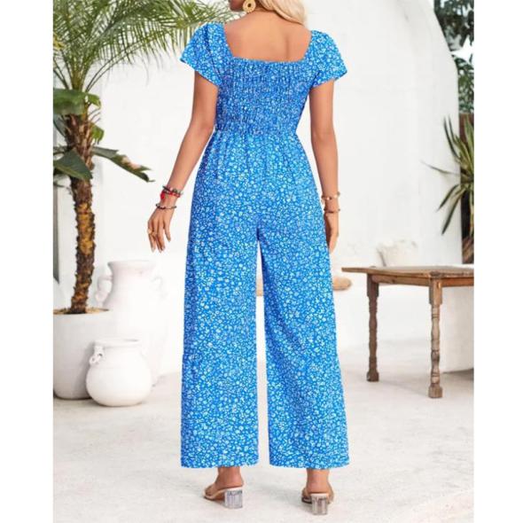 Blue Ruffle Strap Jumpsuit  |  Womens Jumpsuits & Playsuits Clothing Jumpsuits & Playsuits