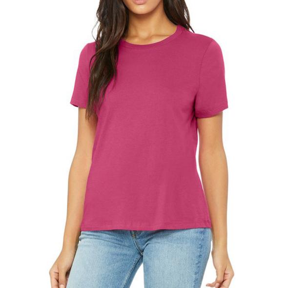 Bright Pink Cotton Crew-Neck T-Shirt  |  Womens Basics Basics Basics