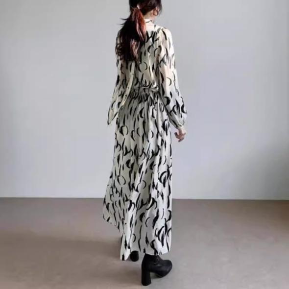 Brown Abstract Print Midi Shirt Dress  |  Womens Dresses Clothing Dresses