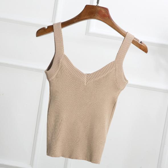 Brown Fluffy Knit Crop Vest Top  |  Womens Jumpers & Cardigans Clothing Jumpers & Cardigans