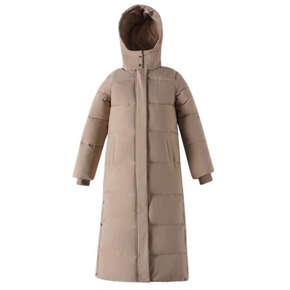 Brown Hooded Longline Puffer Coat  |  Womens Coats & Jackets Clothing Coats & Jackets