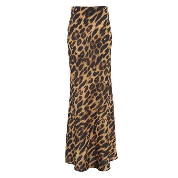 Brown Leopard Print Mesh Midi Skirt  |  Womens Going Out Clothing Going Out