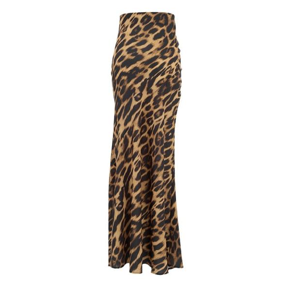 Brown Leopard Print Mesh Midi Skirt  |  Womens Going Out Clothing Going Out