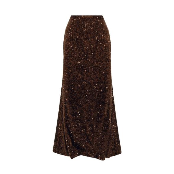 Brown Metallic Plisse Pleat Midi Pencil Skirt  |  Womens Going Out Clothing Going Out