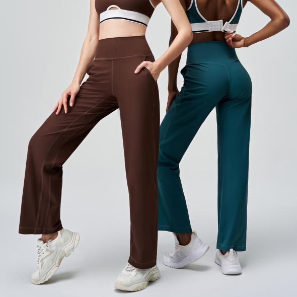 Brown Wide Leg Leggings  |  Womens Leggings Clothing Leggings