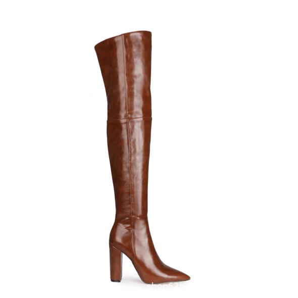 Burgundy Knee High Heeled Boots  |  Womens Boots Boots Boots