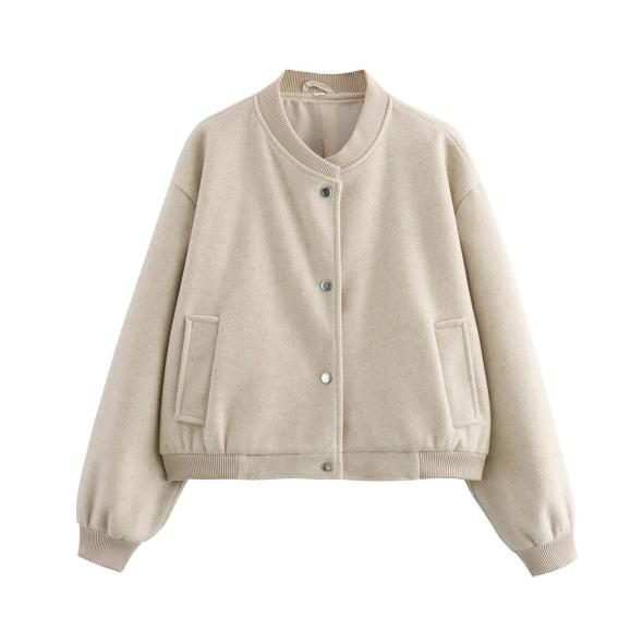 Camel Brushed Crop Bomber Jacket  |  Womens Coats & Jackets Clothing Coats & Jackets