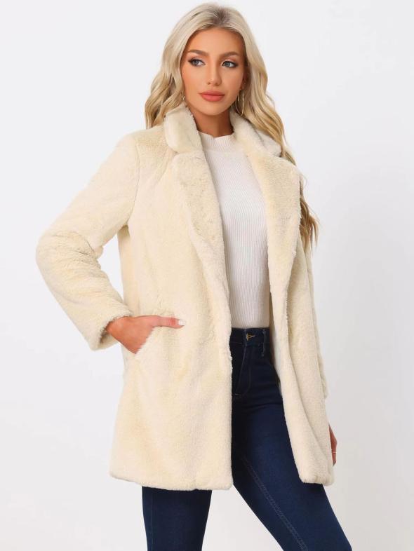 Cream Faux Fur Coat  |  Womens Coats & Jackets Clothing Coats & Jackets