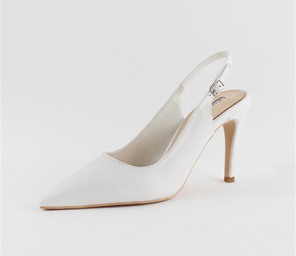 Cream Pointed Slingback Stiletto Heel Court Shoes  |  Womens Heels Heels Heels