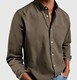 Cream Poplin Long Sleeve Regular Fit Shirt  |  Mens Shirts Clothing Mens