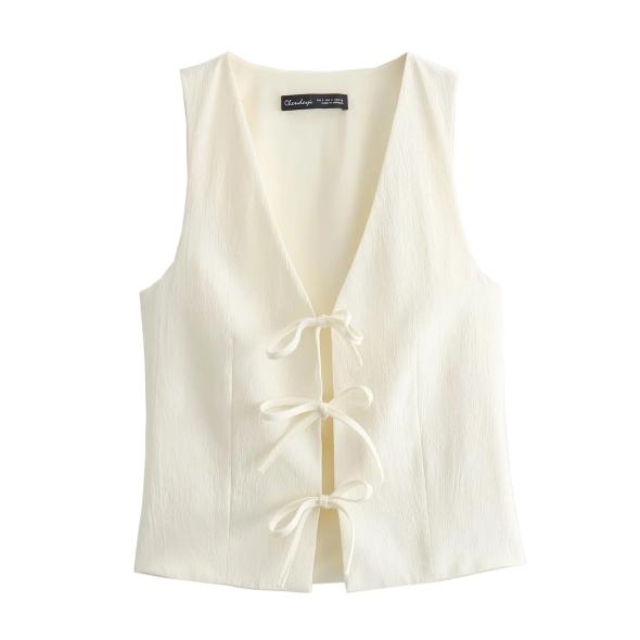 Cream Tie Front Knit Waistcoat  |  Womens Suits & Tailoring Clothing Suits & Tailoring