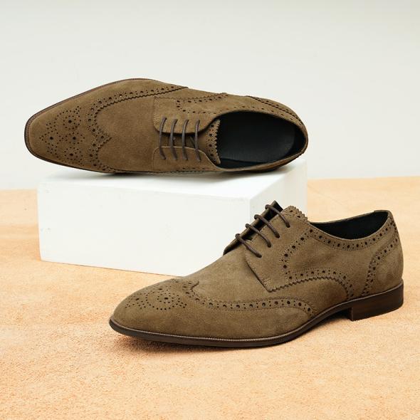 Dark Brown Perforated Lace Up Brogues  |  Mens Shoes Mens Mens