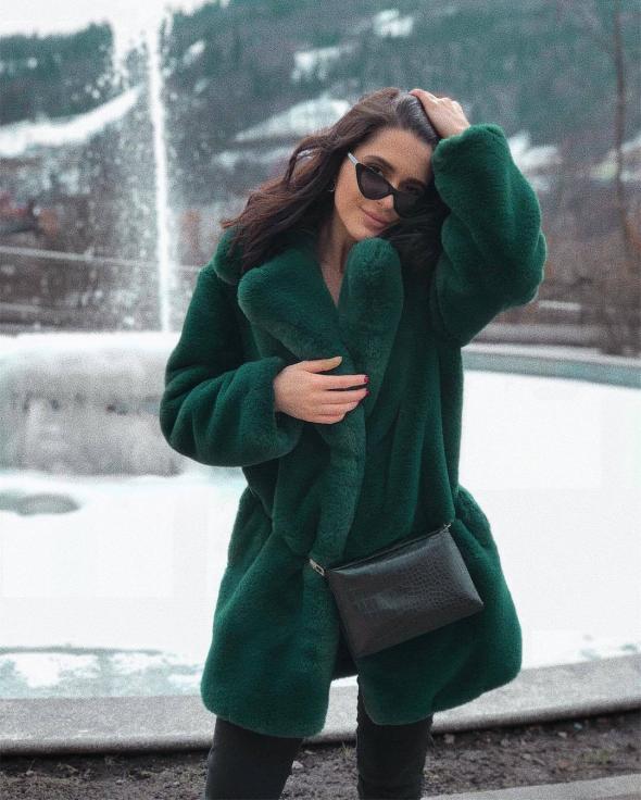 Dark Green Faux Fur Coat  |  Womens Coats & Jackets Clothing Coats & Jackets